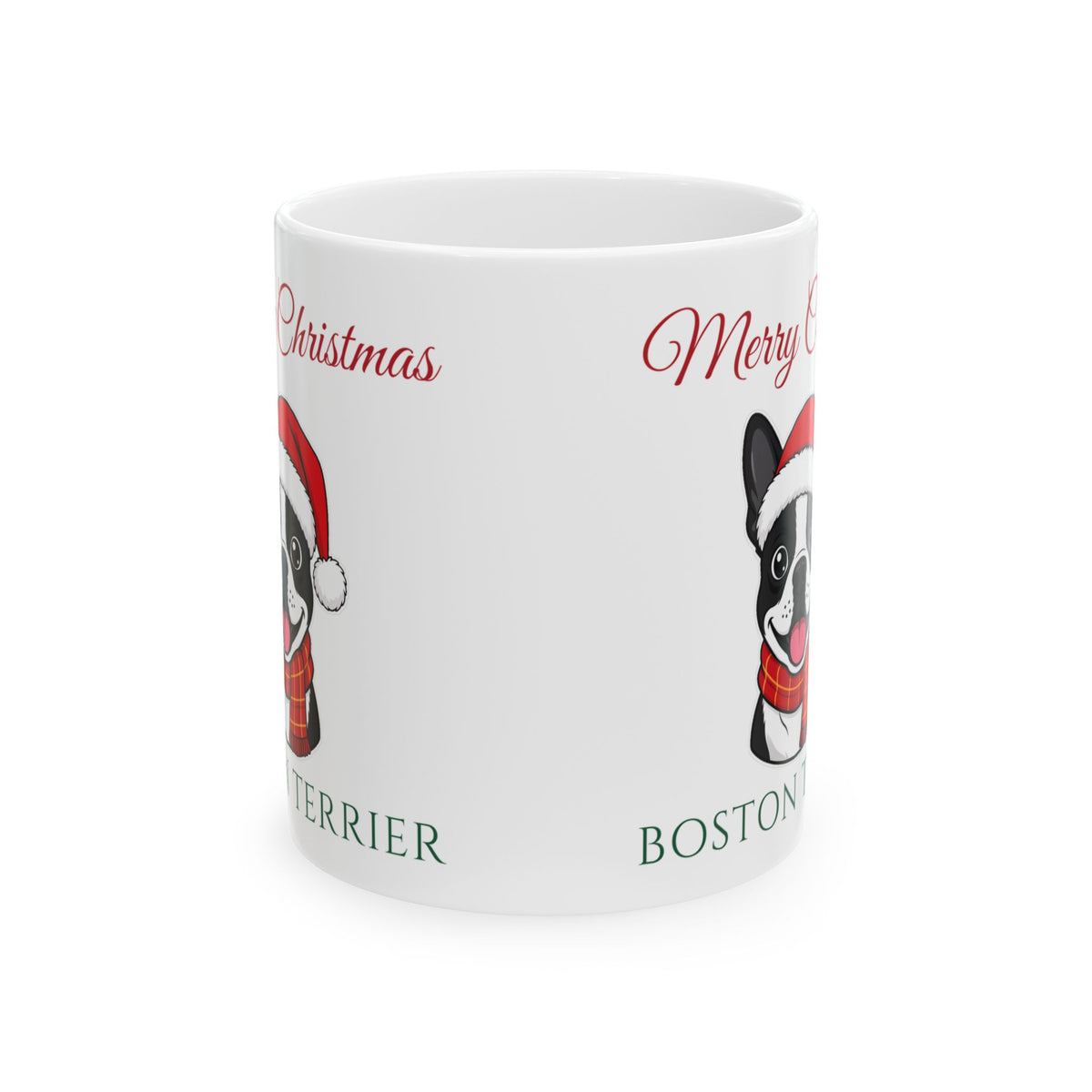 Boston Terrier Dog Christmas Mug