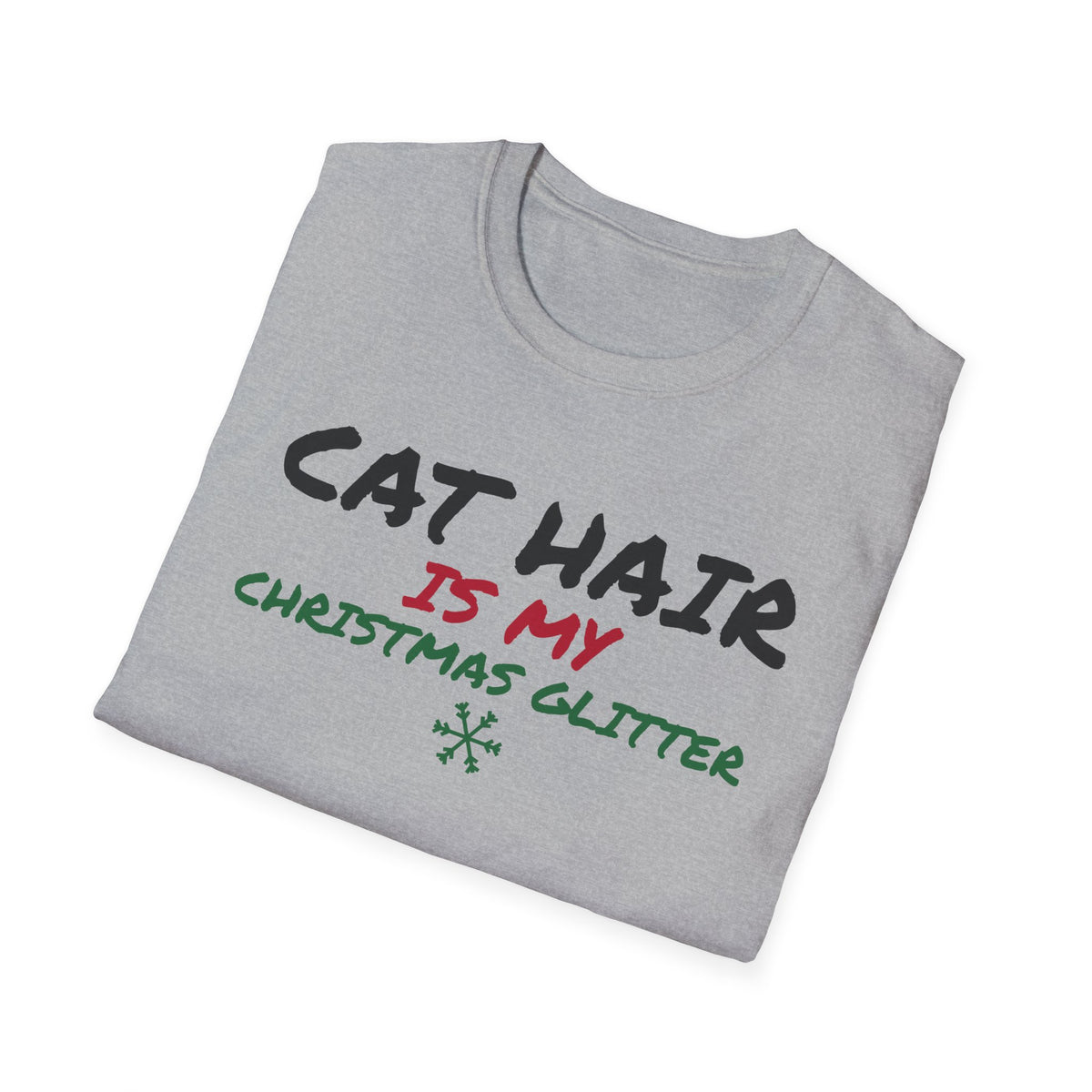 Cat Hair Is My Christmas Glitter Funny Cat T-Shirt Cat Mom Holiday Gift Tee – Gifted Porch