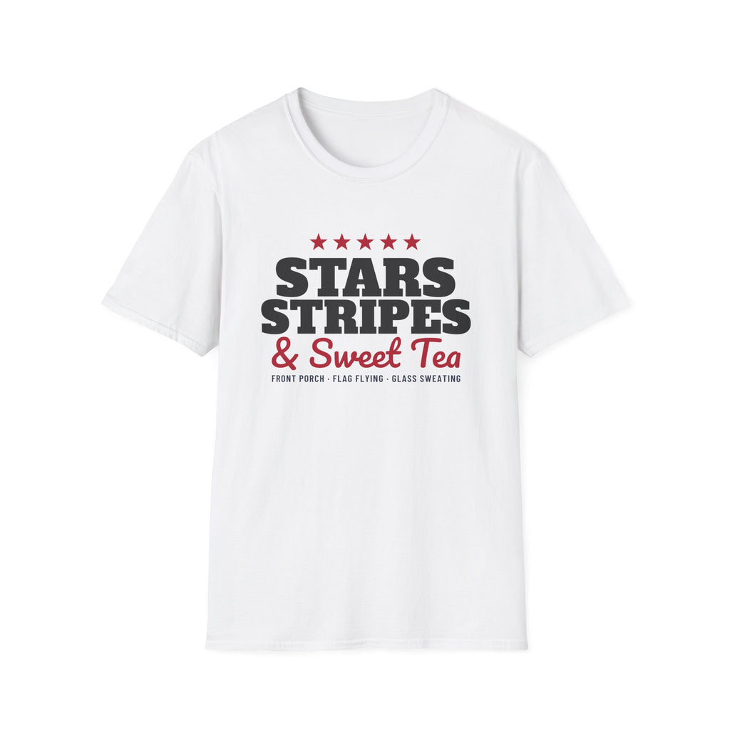 Stars Stripes And Sweet Tea Southern Patriotic T-Shirt – Gifted Porch, view 1