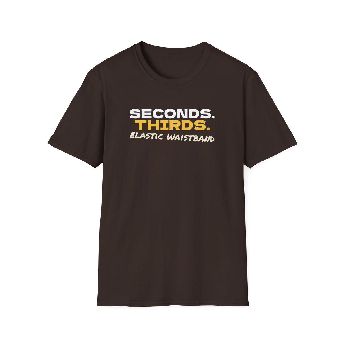 Seconds Thirds Elastic Waistband Funny Thanksgiving T-Shirt – Gifted Porch, view 6