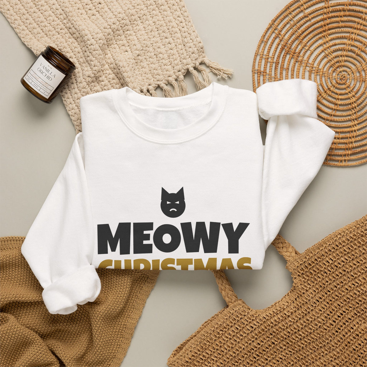 Meowy Christmas Cat Sweatshirt