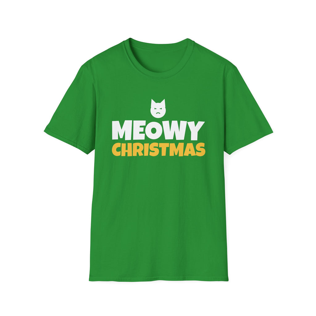 Meowy Christmas Funny Cat T-Shirt Cat Lover Holiday Gift Tee – Gifted Porch
