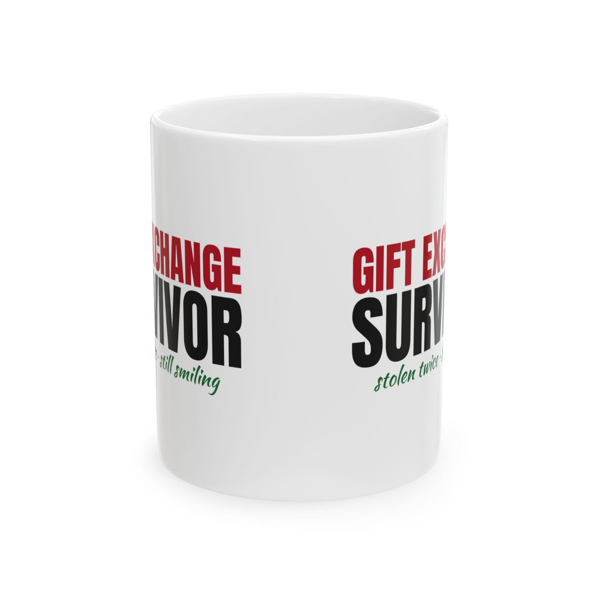 Gift Exchange Survivor Funny Christmas Mug – Gifted Porch, view 2