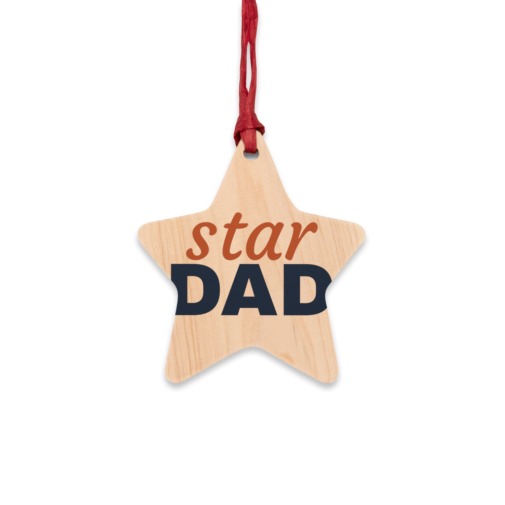 Star Dad Wood Star Ornament