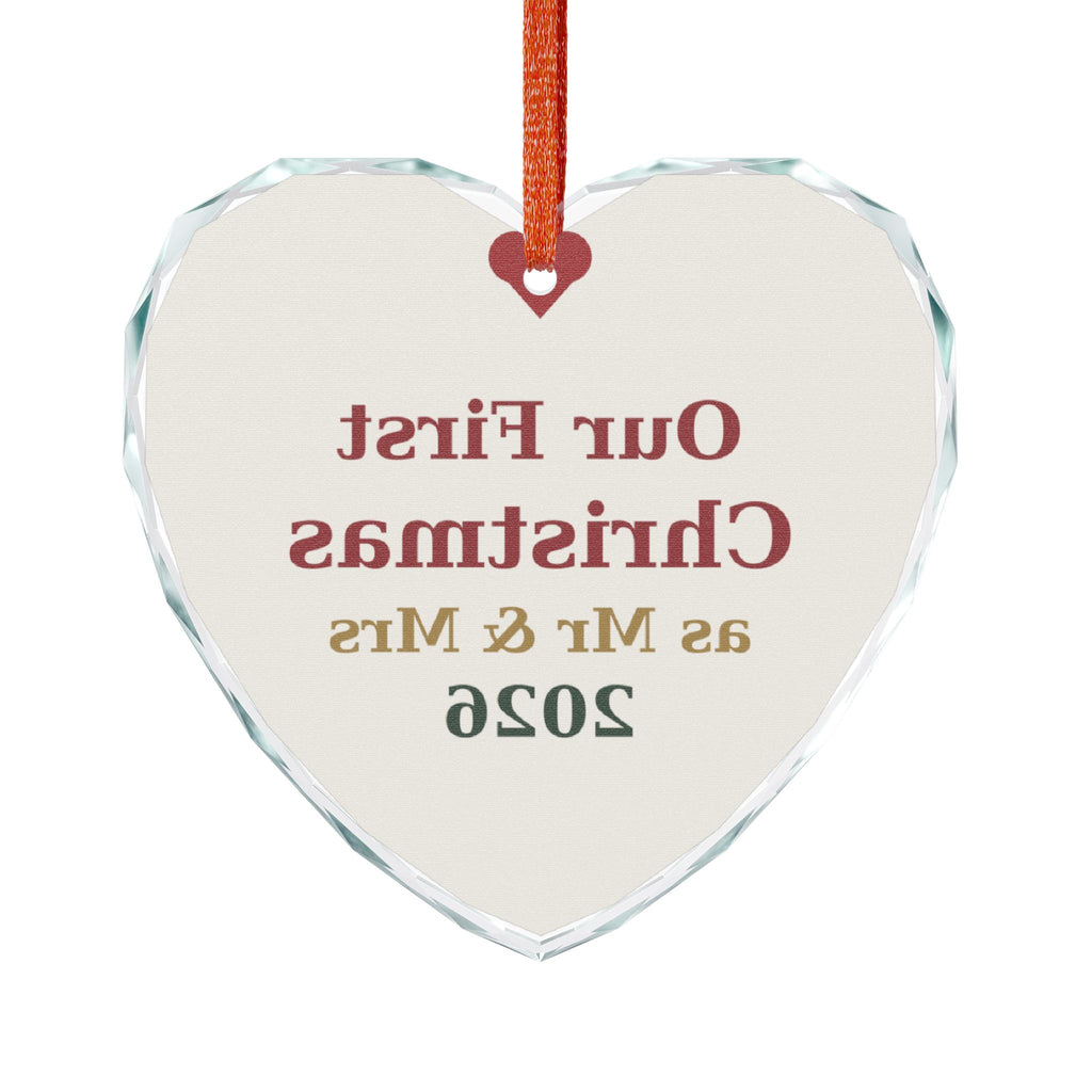 Mr & Mrs First Christmas Crystal Glass Ornament – Couple's Christmas gift, photo 2