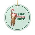 Just Hanging Out Funny Sloth Christmas Ornament – Gifted Porch, view 2