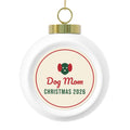 Dog Mom Christmas Glass Ball Ornament