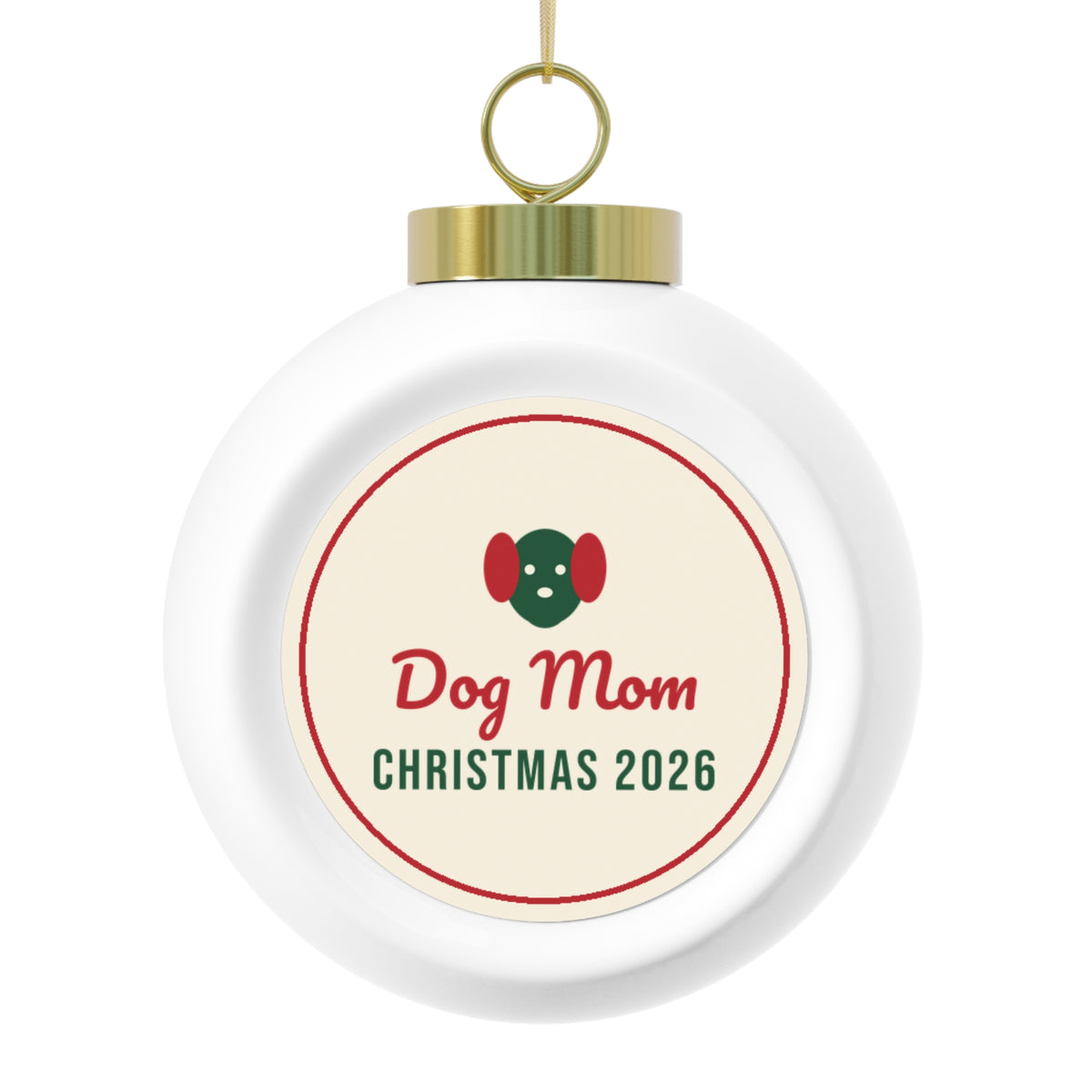 Dog Mom Christmas Glass Ball Ornament