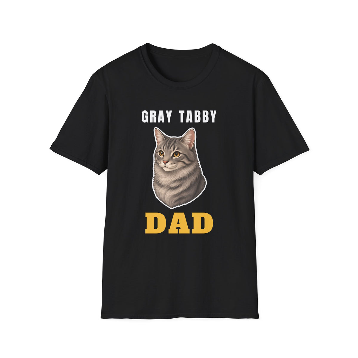 Gray Tabby Cat Dad Shirt