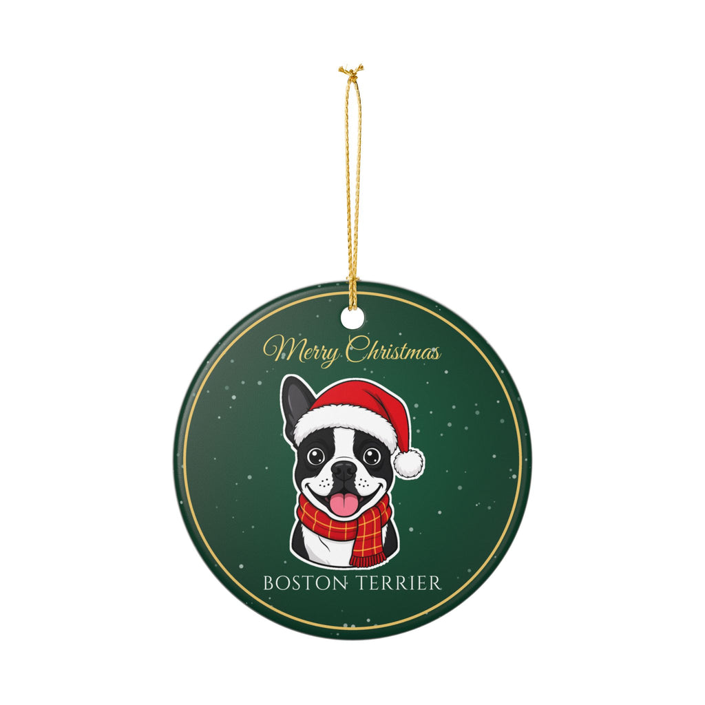 Boston Terrier Dog Christmas Ornament