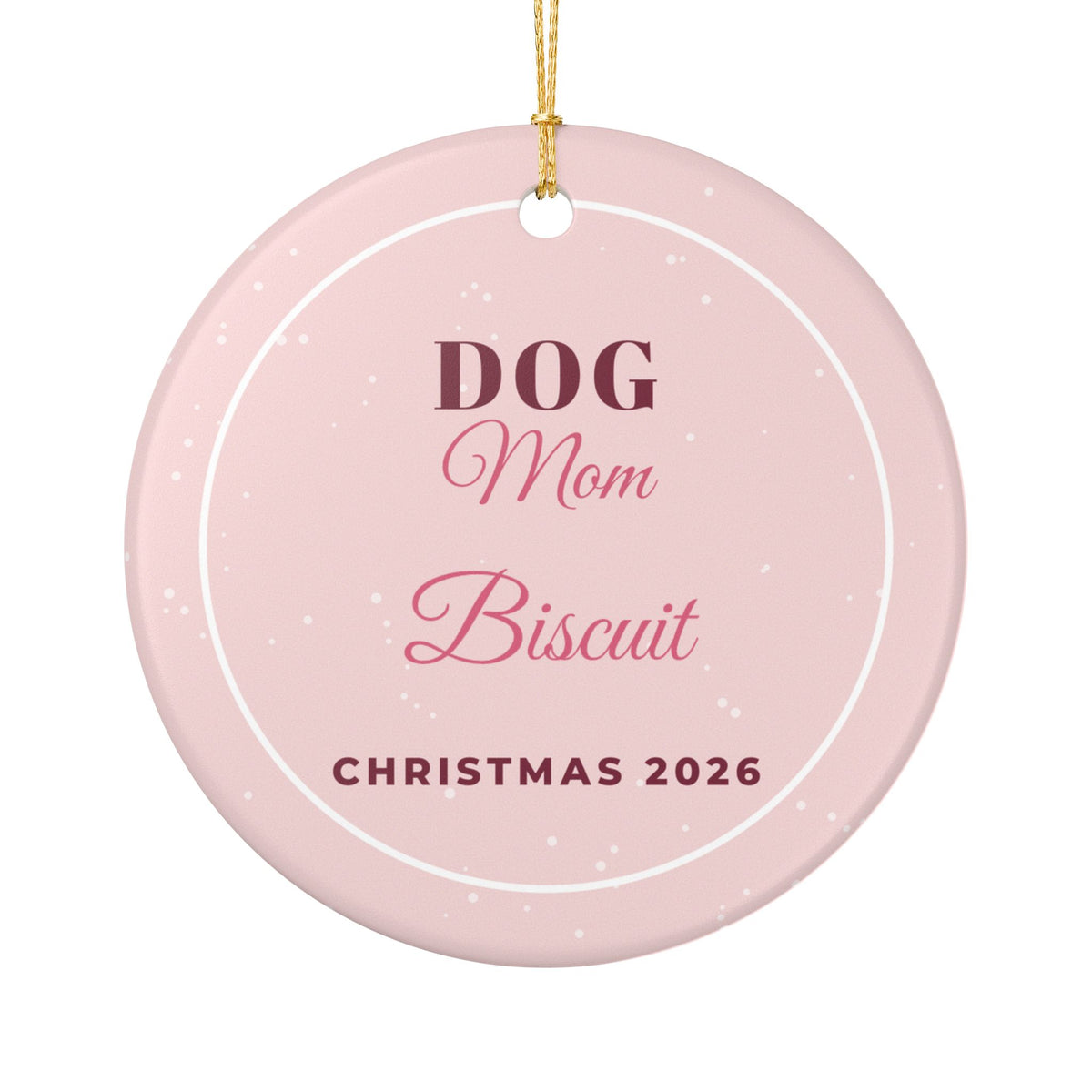 Dog Mom Personalized Ornament 2026 Dog Name Christmas – Gifted Porch, view 2