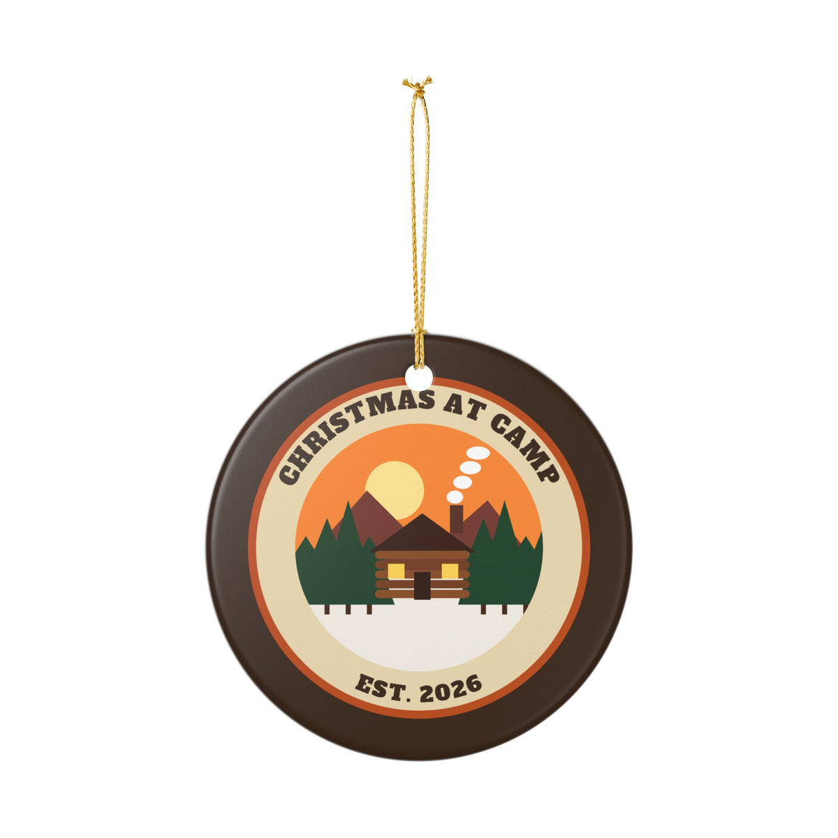 Christmas At Camp 2026 Ornament Hunting Cabin Vintage Patch – Gifted Porch, view 4