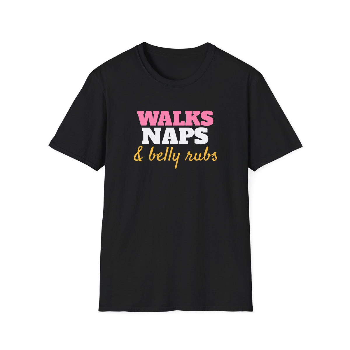 Walks Naps And Belly Rubs Dog Lover T-Shirt – Gifted Porch, view 2