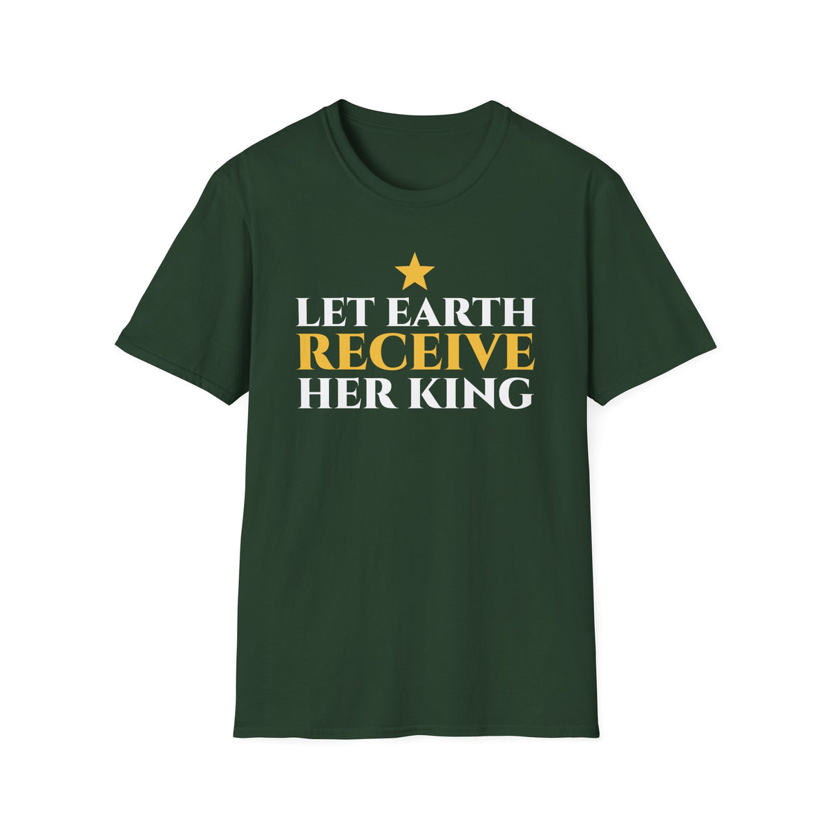 Let Earth Receive Her King Christmas T-Shirt Christian Hymn Faith Gift Tee – Gifted Porch