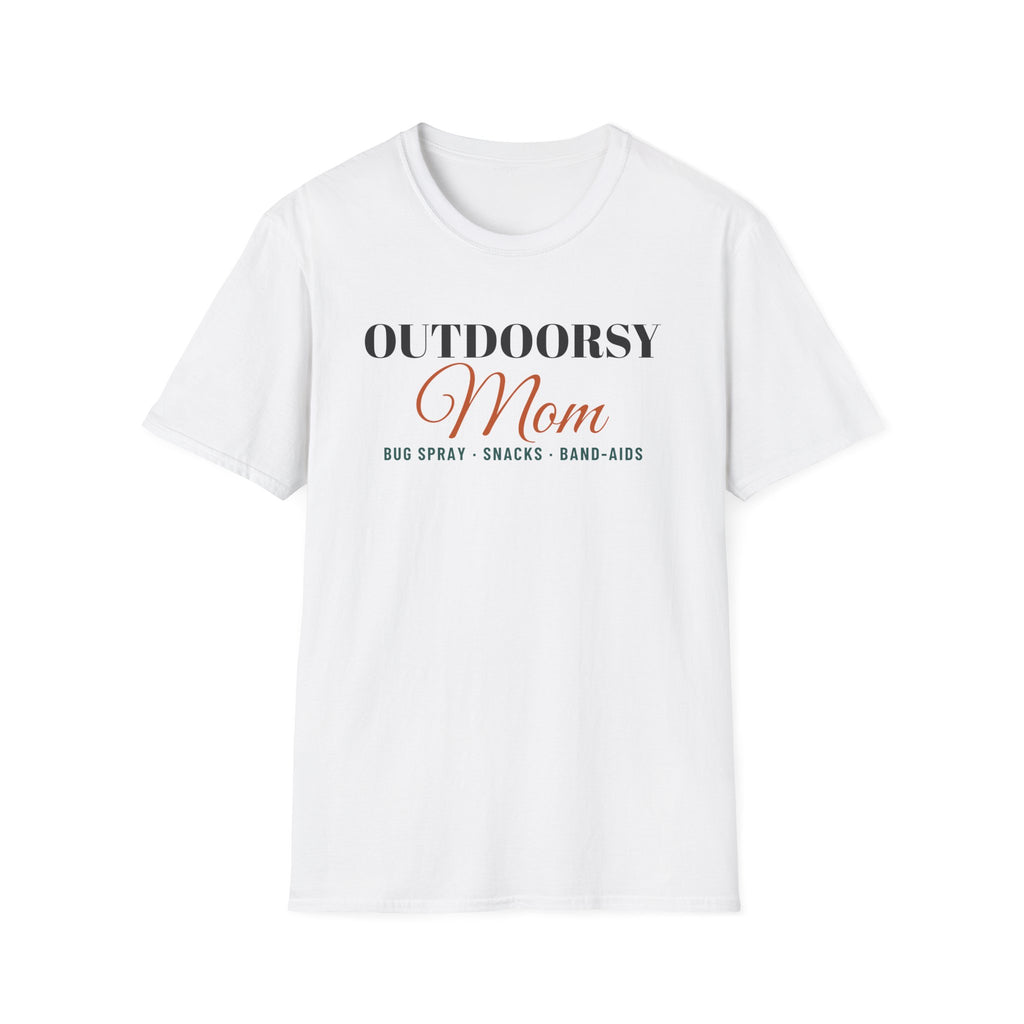 Outdoorsy Mom Bug Spray And Snacks Camping Mom T-Shirt – Gifted Porch, view 1