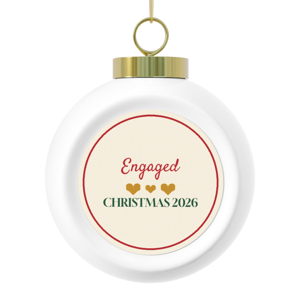 Engaged 2026 Glass Ball Ornament