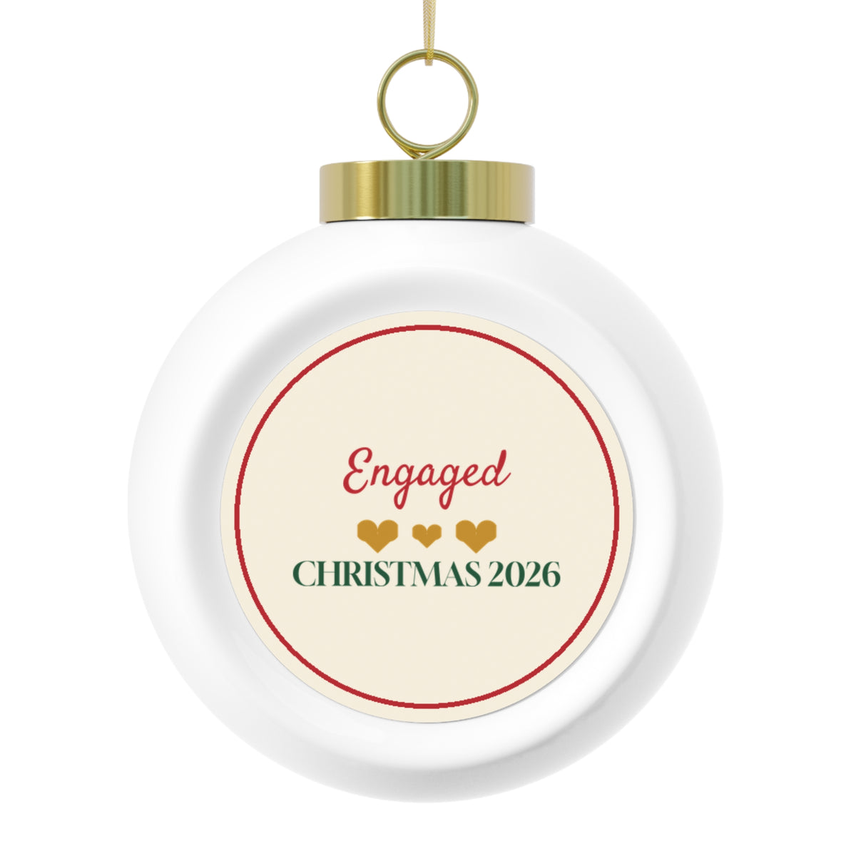 Engaged 2026 Glass Ball Ornament