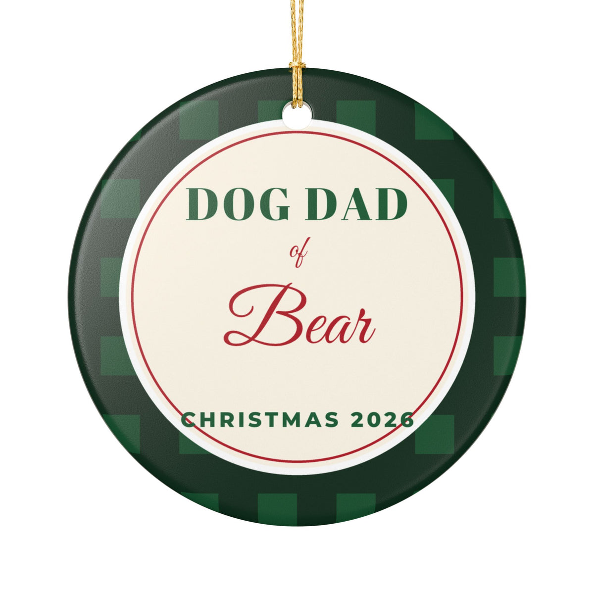 Dog Dad Personalized Ornament 2026 Dog Name Christmas – Gifted Porch, view 2