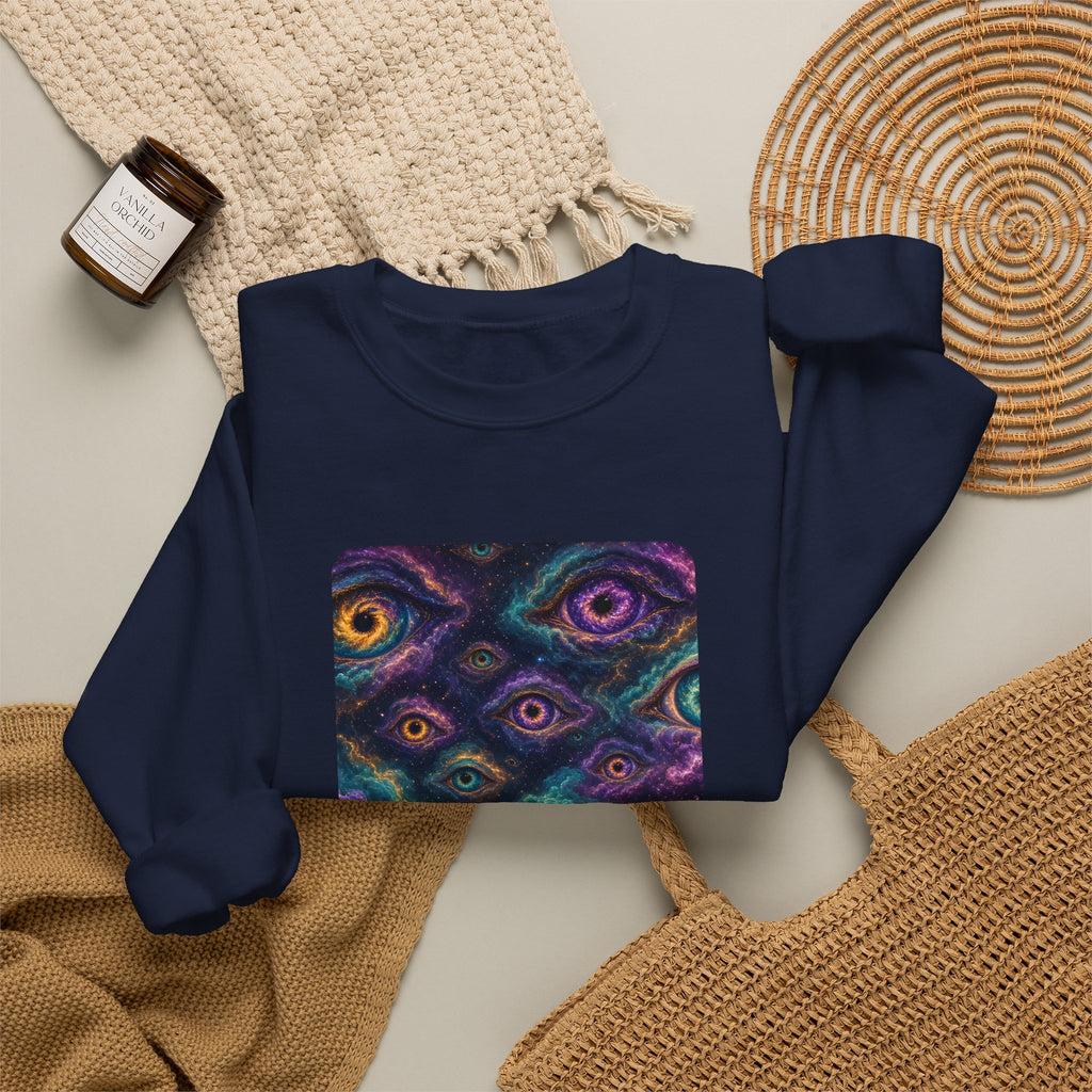 Cosmic Eyes Abstract Art Sweatshirt – unique art gift, photo 16