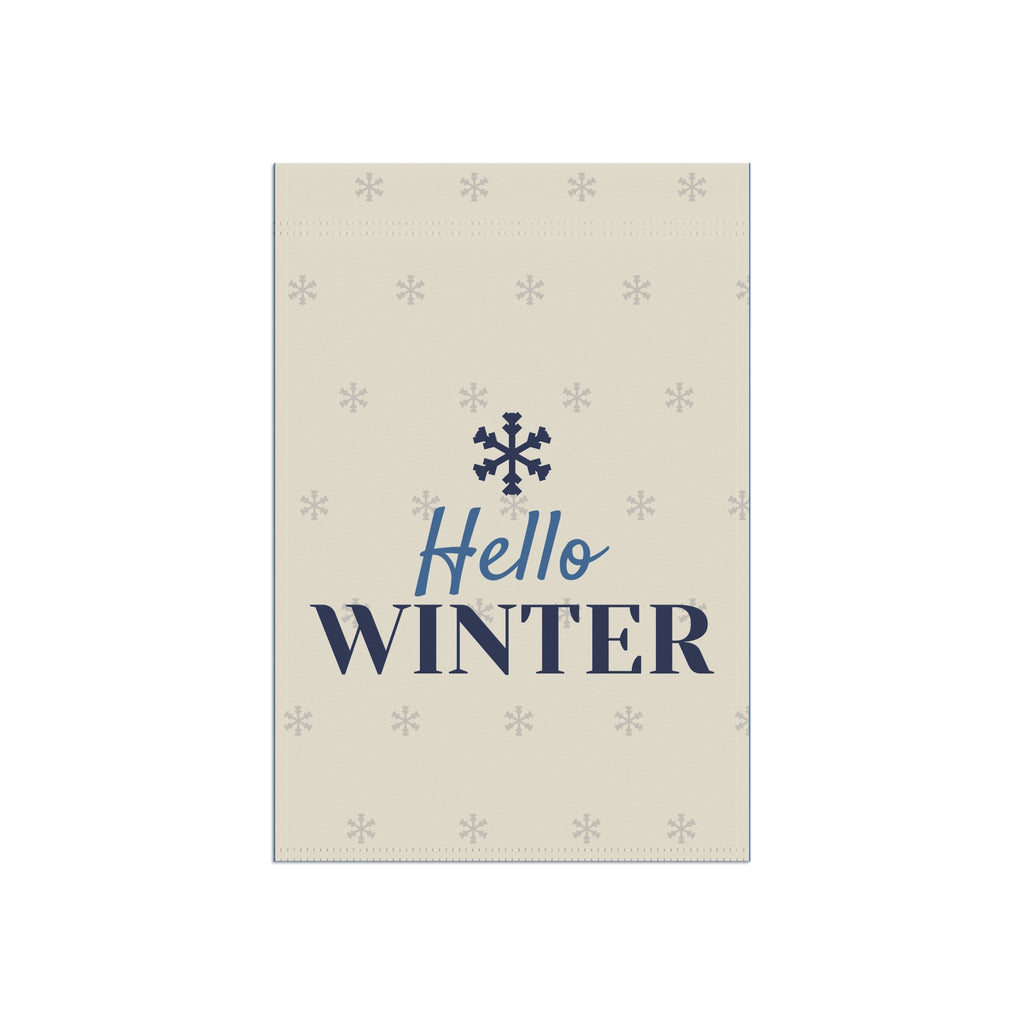 Hello Winter Garden Flag