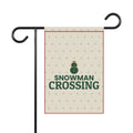 Snowman Crossing Garden Flag