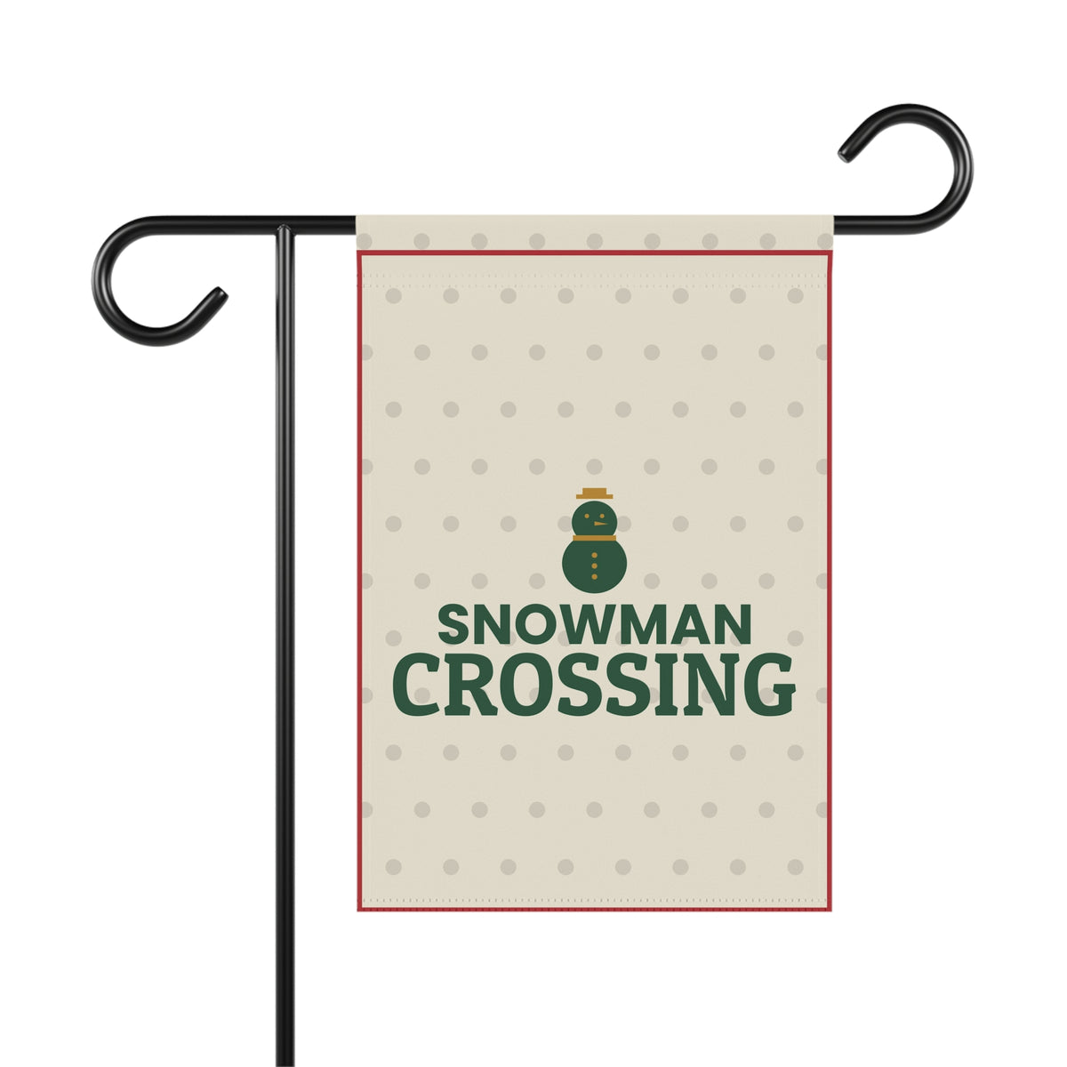 Snowman Crossing Garden Flag