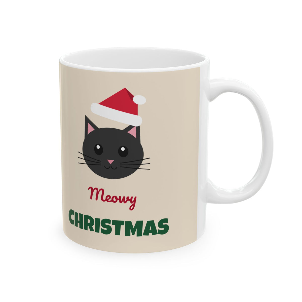 Meowy Christmas Cat Mug 11oz Ceramic Coffee Mug Black Cat Lover Gift – Gifted Porch