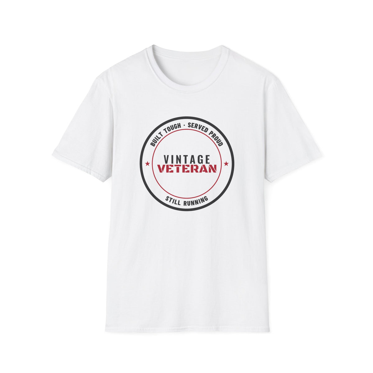 Vintage Veteran Built Tough Served Proud T-Shirt – Gifted Porch, view 1