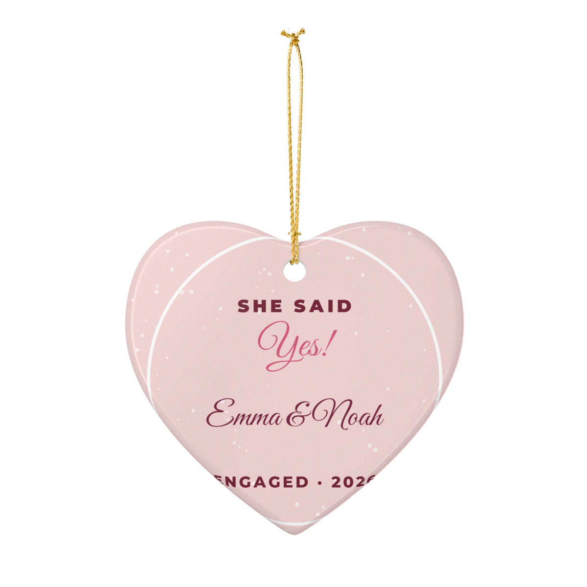 Engaged Christmas 2026 Personalized Couple Name Ornament – Gifted Porch, view 4
