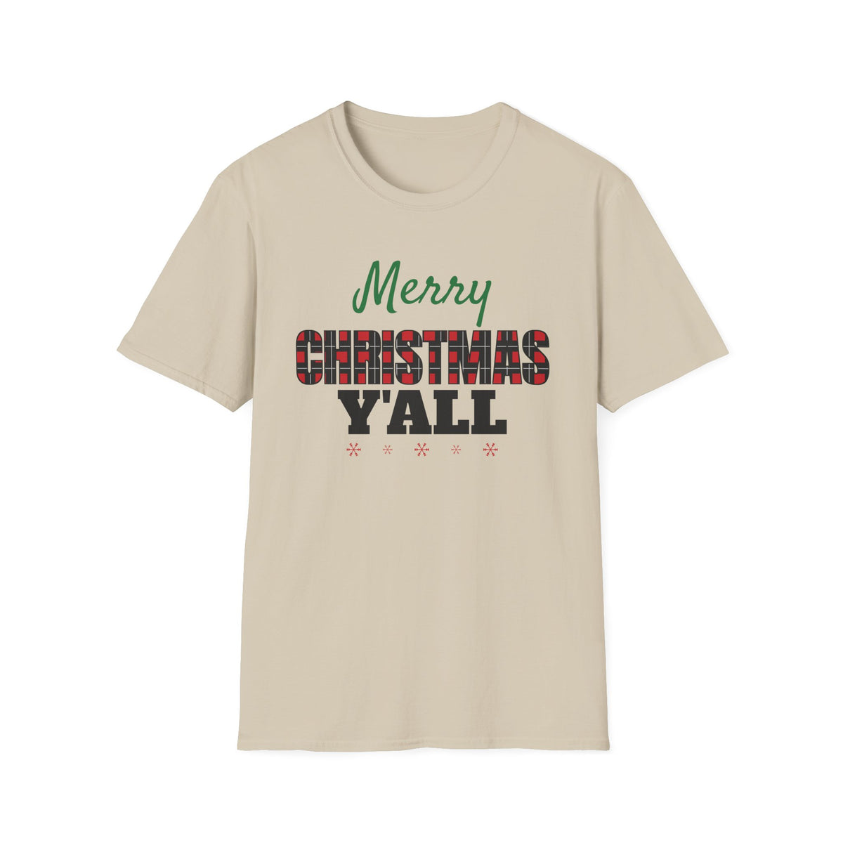 Merry Christmas Yall Buffalo Plaid Southern Country Christmas T-Shirt Unisex – Gifted Porch