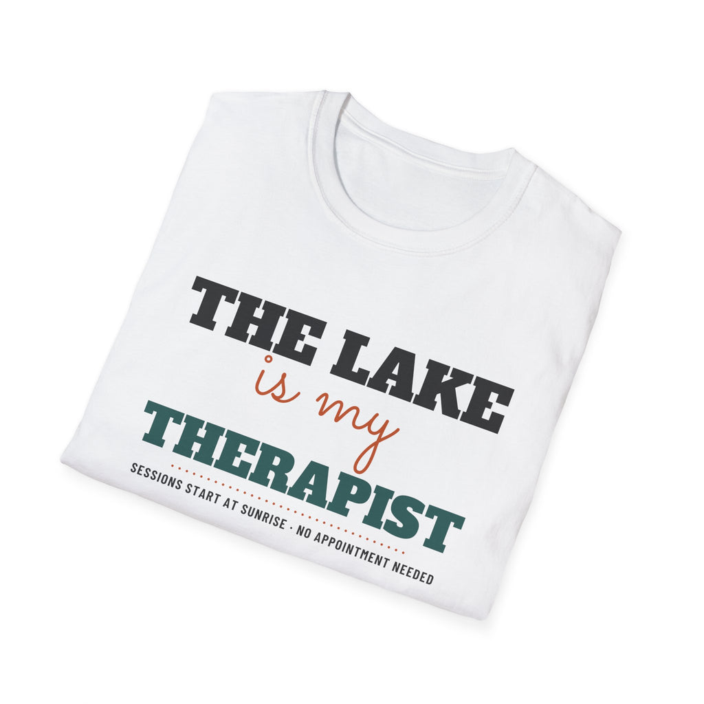The Lake Is My Therapist Funny Fishing T-Shirt – Gifted Porch, view 5