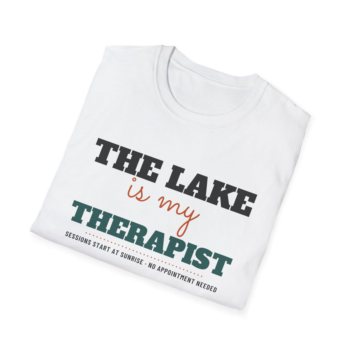 The Lake Is My Therapist Funny Fishing T-Shirt – Gifted Porch, view 5