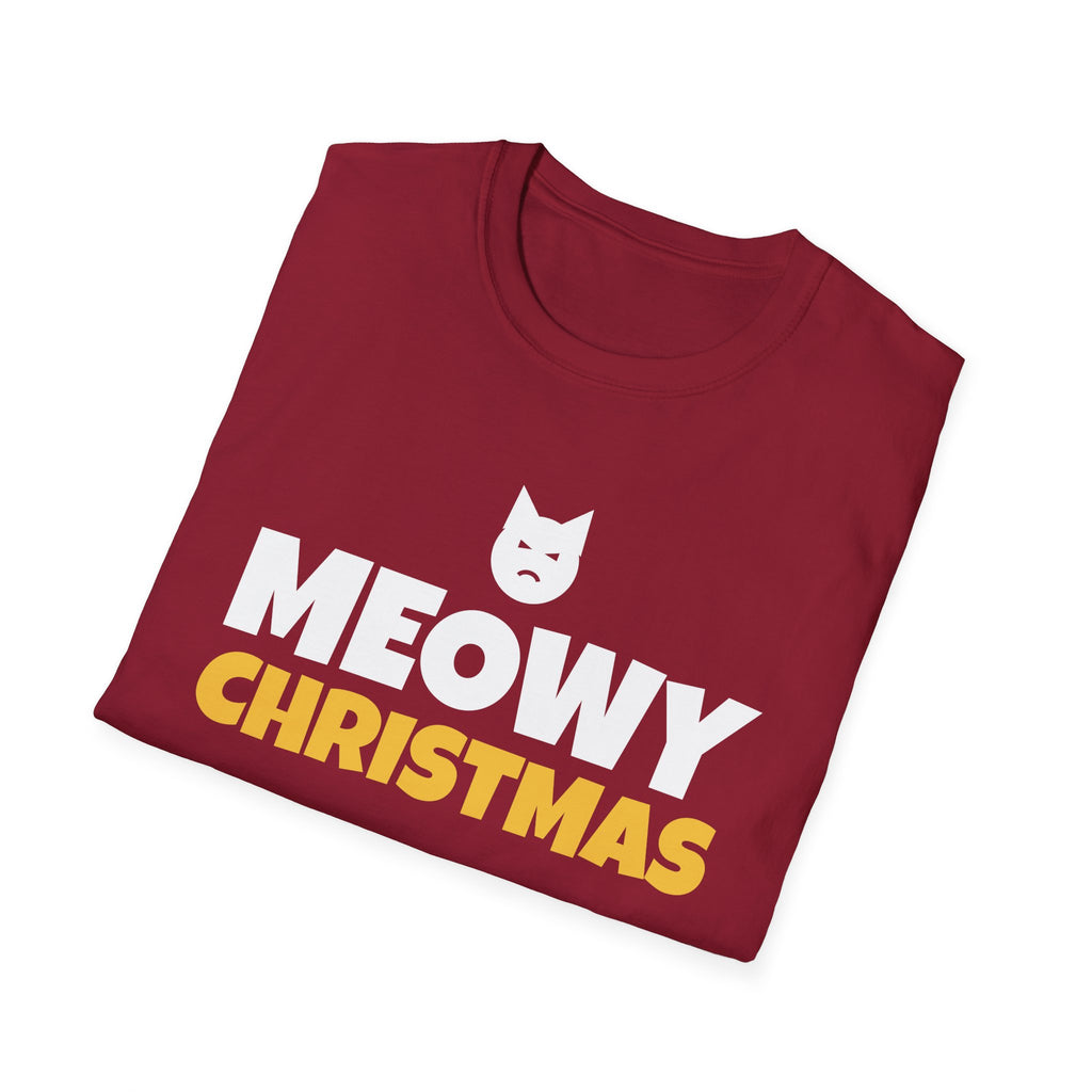 Meowy Christmas Funny Cat T-Shirt Cat Lover Holiday Gift Tee – Gifted Porch