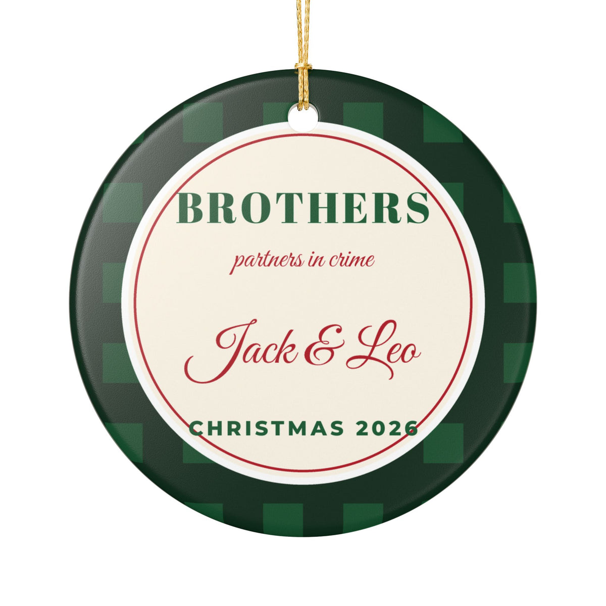 Brothers Personalized Christmas Ornament 2026 Brother Gift – Gifted Porch, view 2