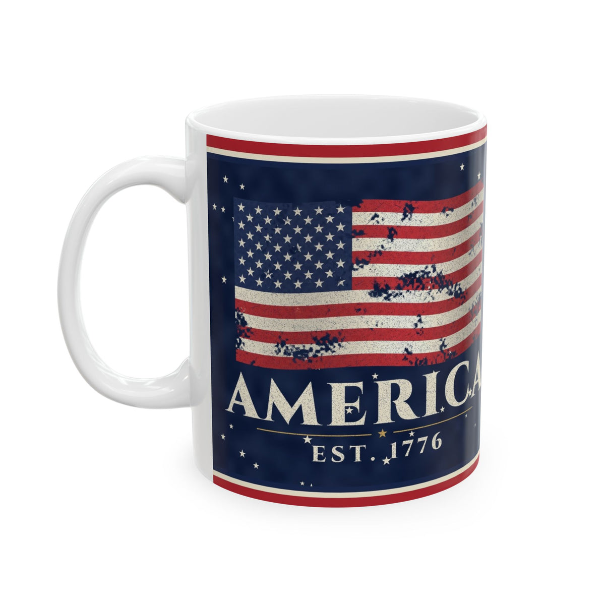 Vintage American Flag coffee mug – patriotic coffee mug by Gifted Porch