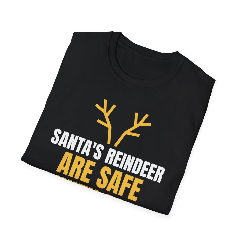Santa's Reindeer Are Safe With Me Hunting T-Shirt – Gifted Porch, view 10