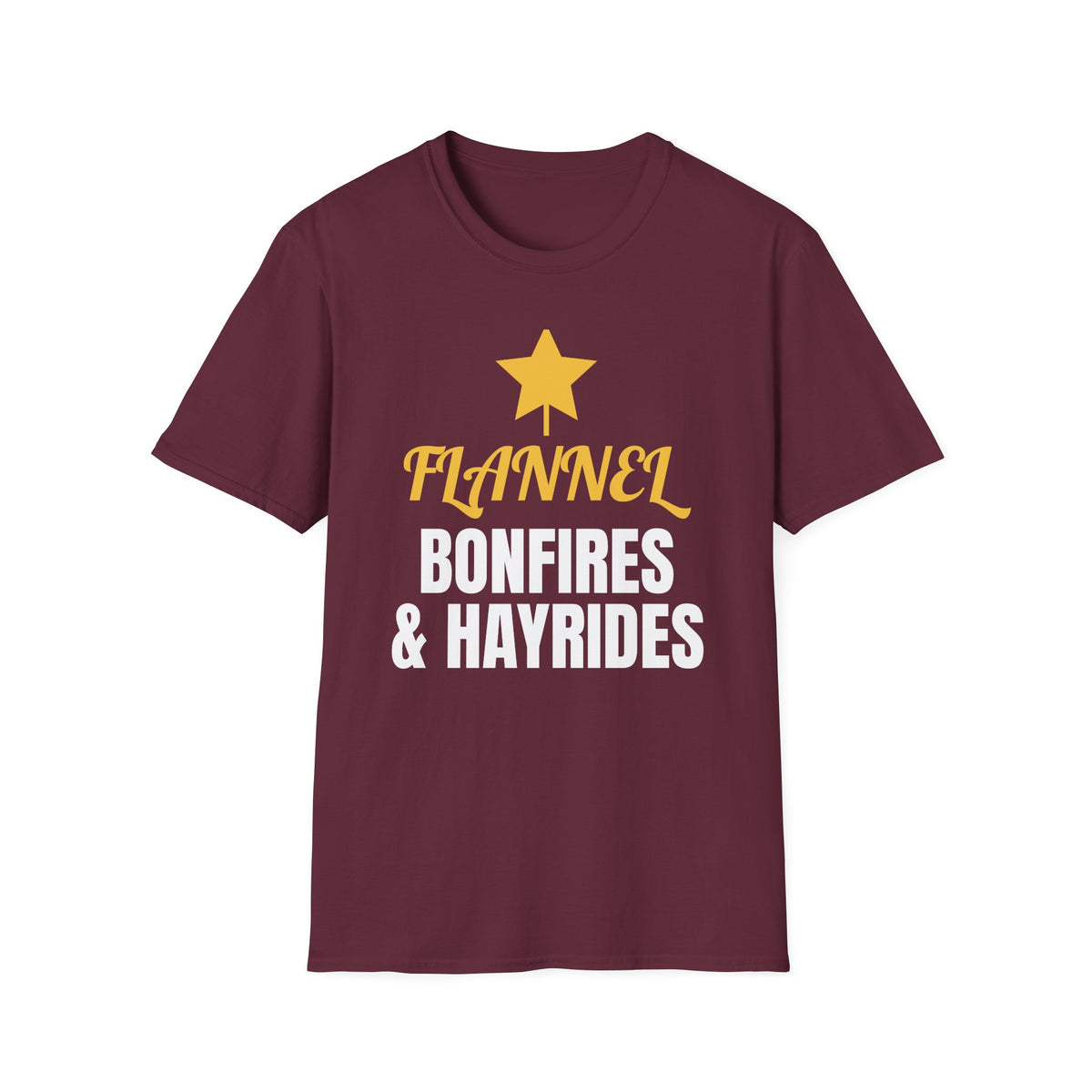 Flannel Bonfires And Hayrides Country Fall T-Shirt – Gifted Porch, view 5