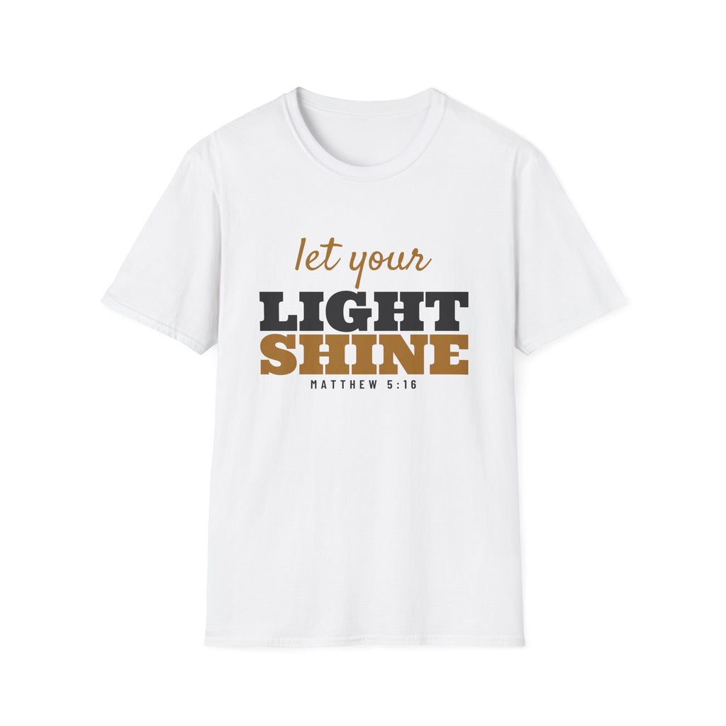 Let Your Light Shine Matthew 5:16 Christian T-Shirt – Gifted Porch, view 1