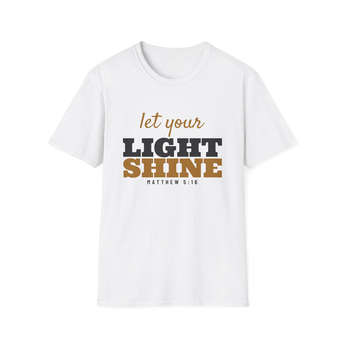 Let Your Light Shine Matthew 5:16 Christian T-Shirt – Gifted Porch, view 1