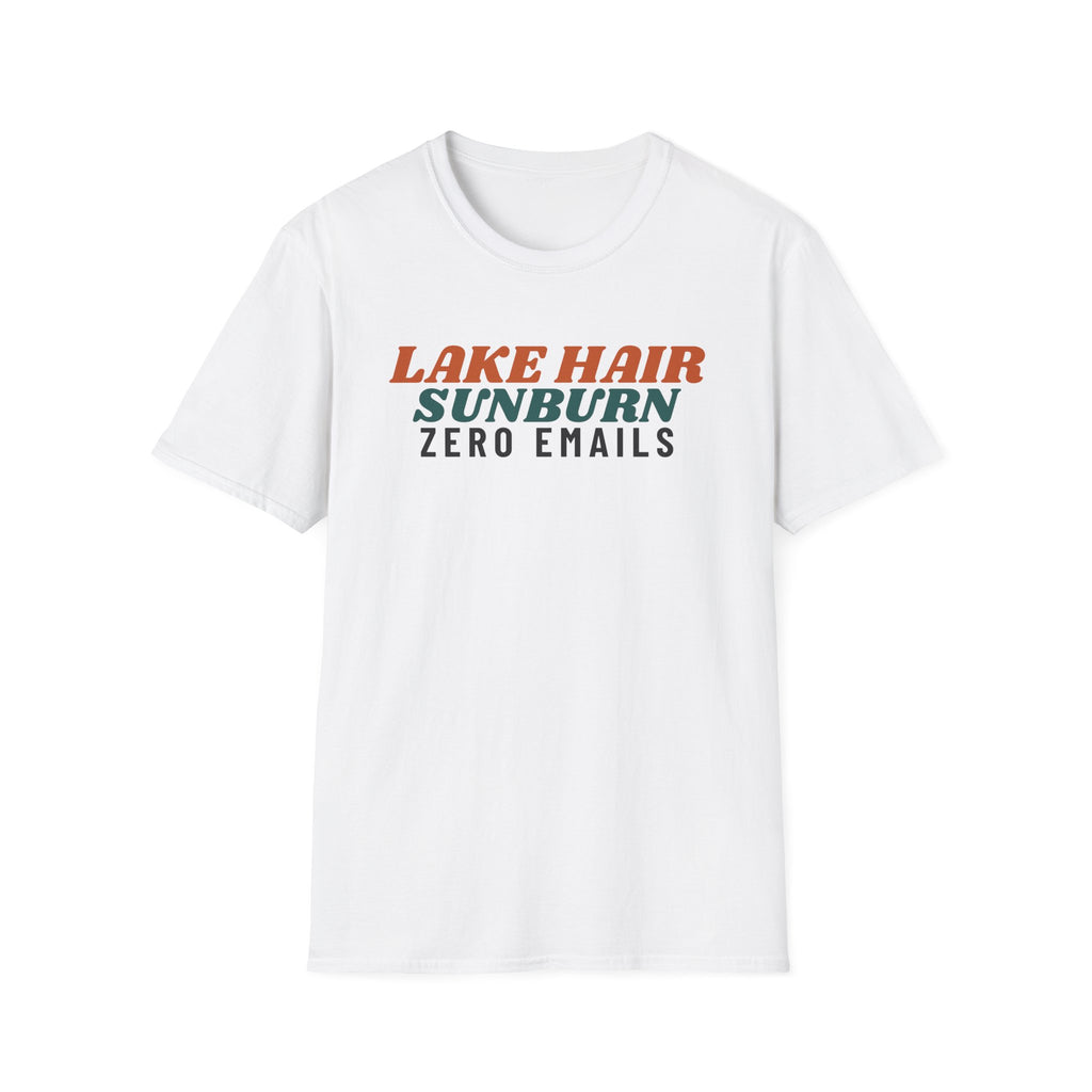 Lake Hair Sunburn Zero Emails Summer Lake Life T-Shirt – Gifted Porch, view 1