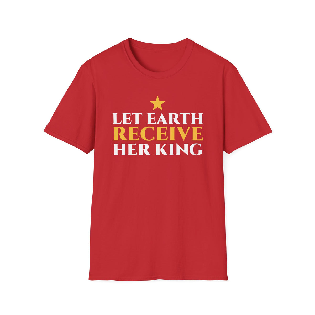Let Earth Receive Her King Christmas T-Shirt Christian Hymn Faith Gift Tee – Gifted Porch