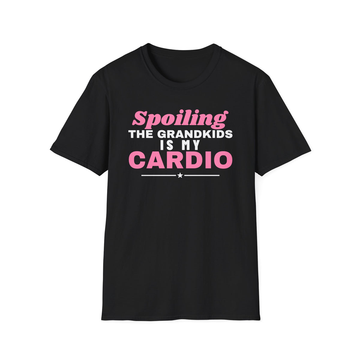 Spoiling The Grandkids Is My Cardio Grandma Grandpa T-Shirt – Gifted Porch, view 2