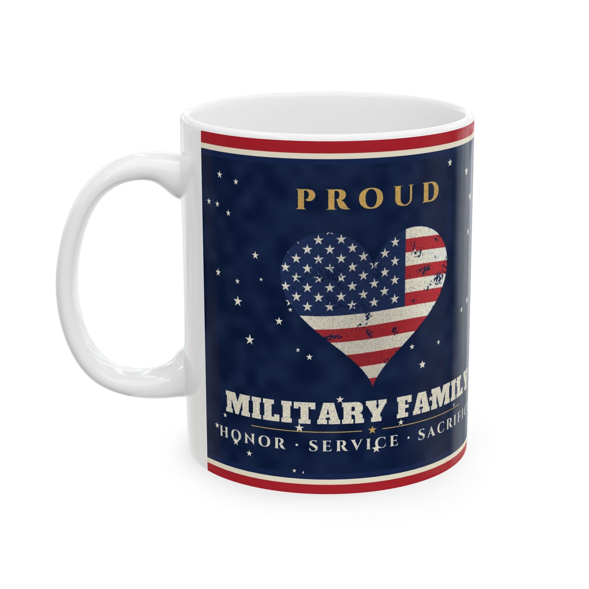 Proud Military Family coffee mug – patriotic coffee mug by Gifted Porch