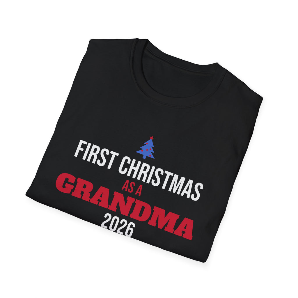 First Christmas As A Grandma 2026 T-Shirt New Grandma Holiday Gift Tee – Gifted Porch