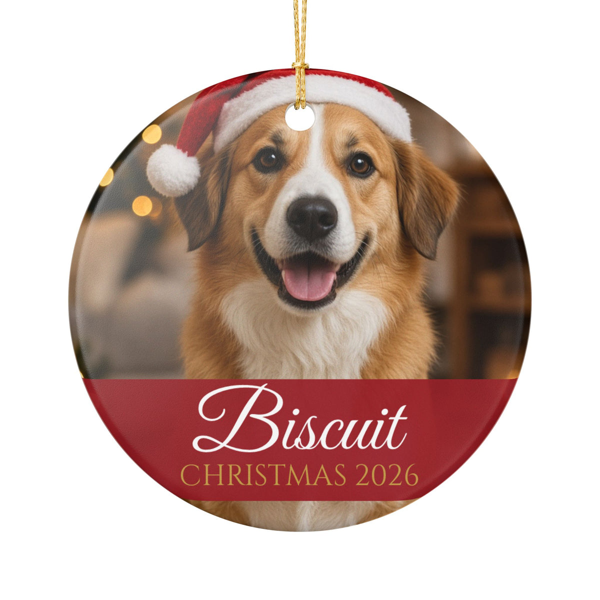 Custom Pet Photo Ornament With Name 2026 – Gifted Porch