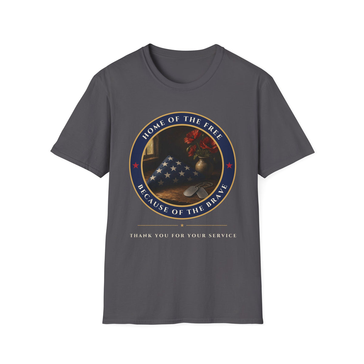 Home of the Free Because of the Brave Tee – memorial keepsake gift, photo 2