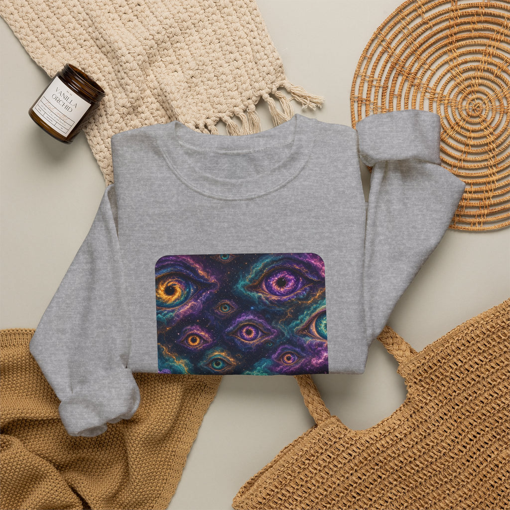 Cosmic Eyes Abstract Art Sweatshirt – unique art gift, photo 13