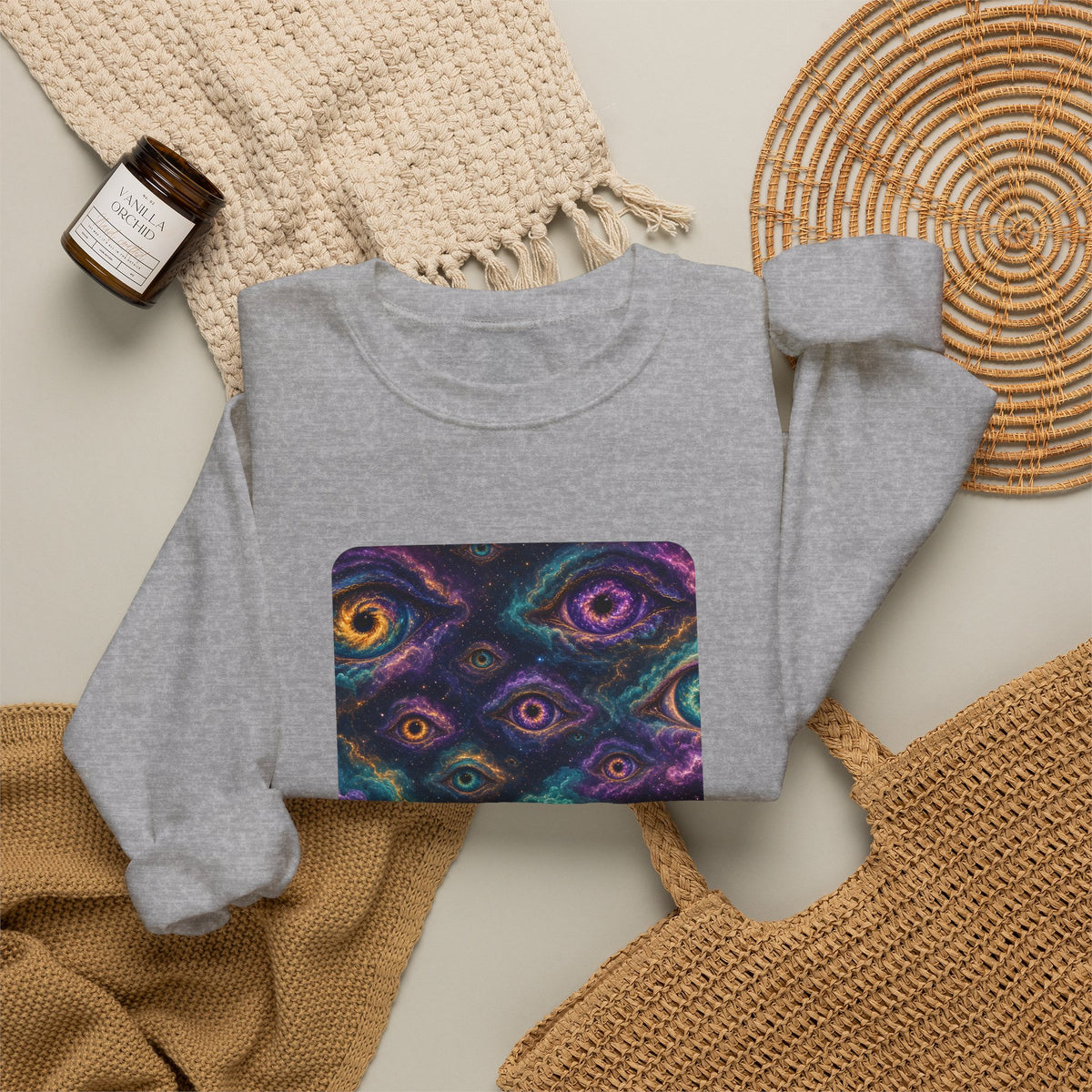 Cosmic Eyes Abstract Art Sweatshirt – unique art gift, photo 13