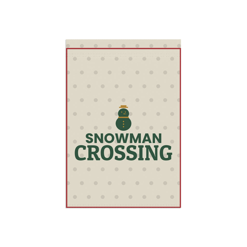 Snowman Crossing Garden Flag