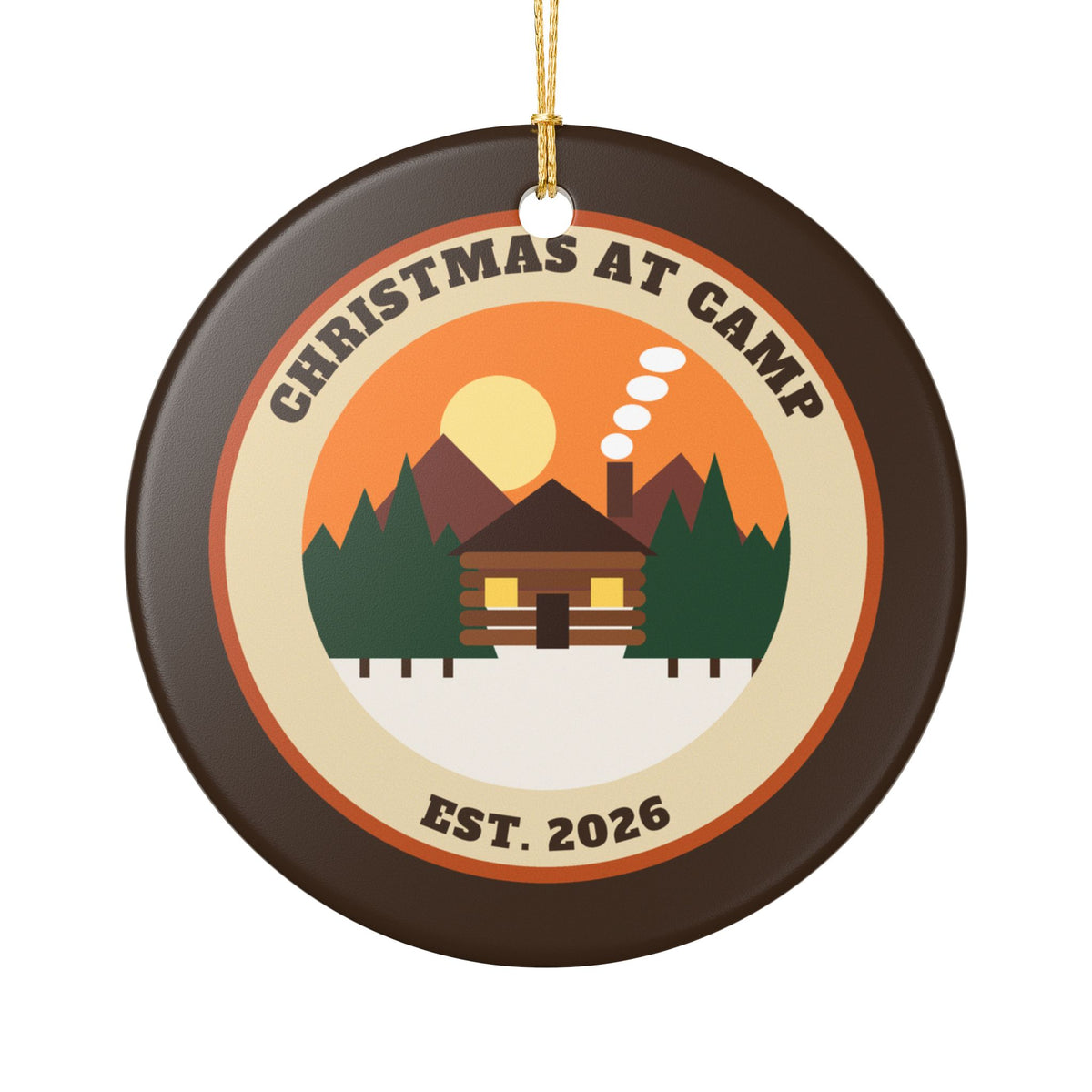 Christmas At Camp 2026 Ornament Hunting Cabin Vintage Patch – Gifted Porch, view 2